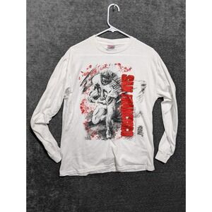 Vintage National San Francisco Football Graphic Long Sleeve T-Shirt White XL